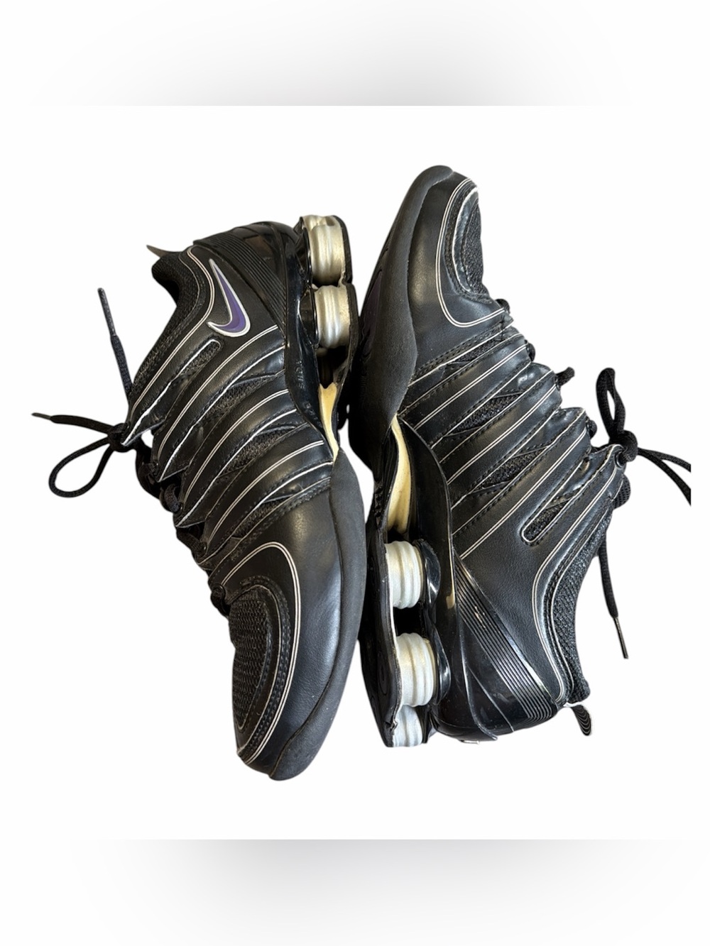 Nike Black and Silver Shox Athletic Sneakers size 8